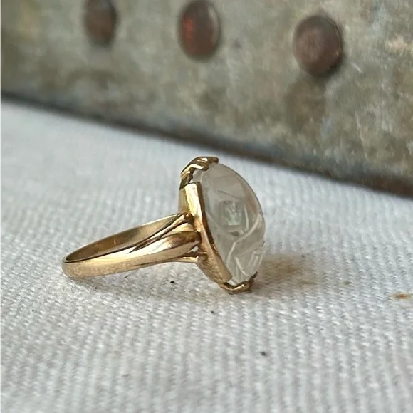 Antique/Vintage 10k Scarab Beetle Ring - Picture 4 of 8